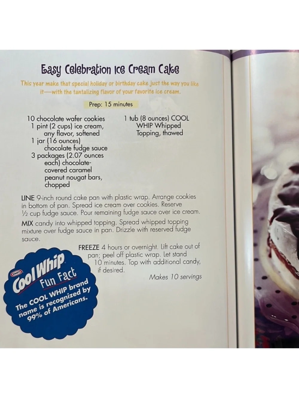 Celebrate With Cool Whip Cookbook Recipes HC Book